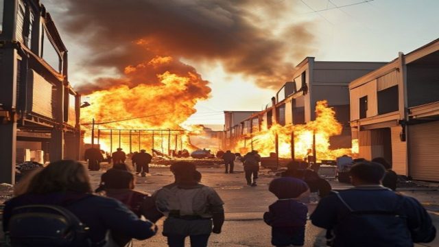 Devastating Warehouse Fire in Boyle Heig